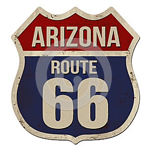 Arizona, Route 66 vintage rusty metal sign photo