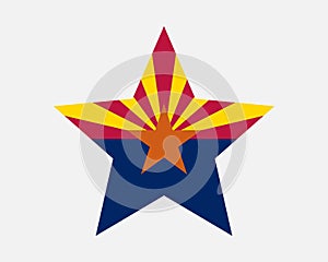 Arizona Star Flag. AZ USA Five Point Star Shape State Flag. Arizonan US Banner Icon Symbol Vector