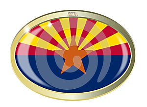 Arizona State Flag Oval Button