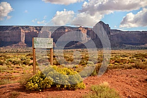 Arizona state line in Monument Valley