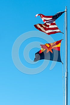 Arizona state and USA flags