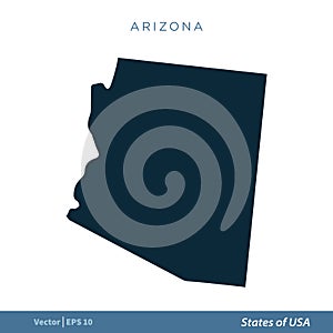 Arizona - States of US Map Icon Vector Template Illustration Design. Vector EPS 10.