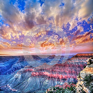 Arizona sunset Grand Canyon National Park Mother Point US