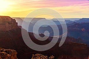 Arizona sunset Grand Canyon National Park Yavapai Point