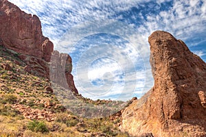 Arizona--Superstition Mountain Wilderness-Lost Dutchman State Park-Siphon Draw Trail,