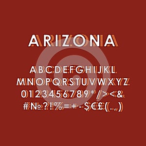 Arizona vintage 3d vector alphabet set