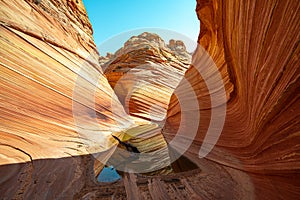 Arizona Wave - Famous Geology rock formation in Pariah Canyon, USA photo