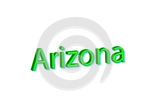 Arizona written illustration, american state isolated in a white