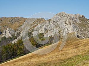 Arjana Peak in autumn, Cernei Mountains, Southern Carpathian Range, Romania, Europe photo
