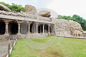 ArjunaÂ´s Penance, cave temple and rock relief in Mahabalipuram, South India