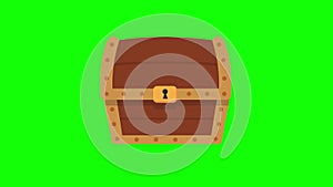 the ark, chest wooden box icon loop animation with alpha channel, transparent background, ProRes 444