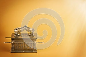 Ark of the Covenant on a Dramatic Gold Background