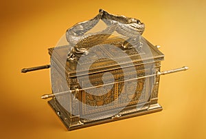 Ark of the Covenant on a Dramatic Gold Background