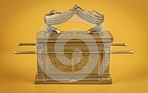 Ark of the Covenant on a Dramatic Gold Background