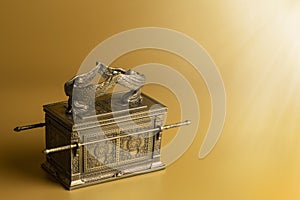 Ark of the Covenant on a Dramatic Gold Background