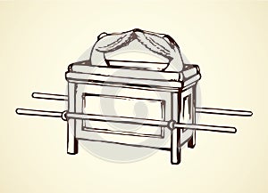 Ark of Covenant. Vector drawing photo
