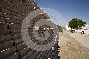 The Ark Fortress wall in Bukhara, Uzbekistan