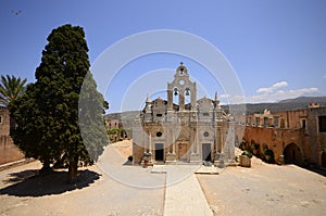 Arkadi monastery and country yard, Crete