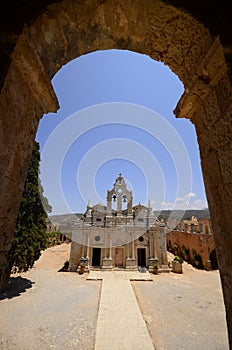Arkadi monastery and country yard, Crete