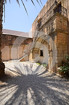 Arkadi monastery and country yard, Crete