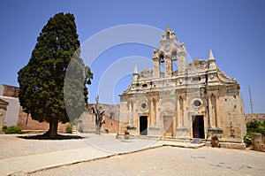 Arkadi monastery and country yard, Crete