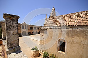 Arkadi monastery and country yard, Crete