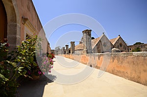 Arkadi monastery and country yard, Crete