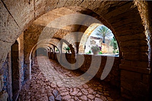 Arkadi monastery and country yard, Crete