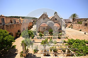 Arkadi monastery and country yard, Crete