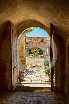 Arkadi monastery on the island of Crete (Greece)