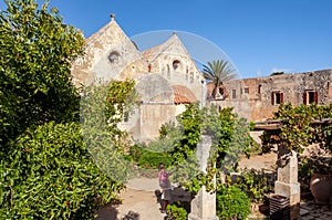 Arkadi monastery outside Rethymnon, Crete island, Greece