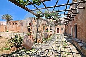 Arkadi Monastery, symbol of the struggle of Cretans against the Ottoman Empire , Rethymno, Crete, Greece