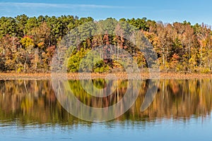 Arkansas fall reflection in Petit Jean state park