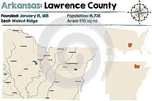 Arkansas, Lawrence county map