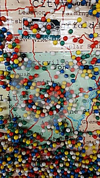 Arkansas pin board map