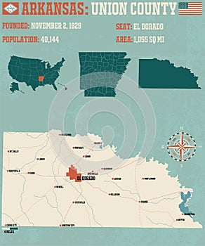 Arkansas: Union county map