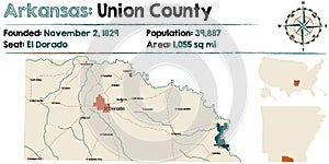 Arkansas: Union County map