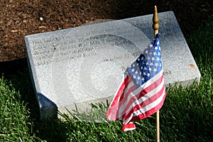 Arlington National Cemetery with national flag