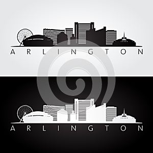 Arlington, Texas - USA skyline and landmarks silhouette photo