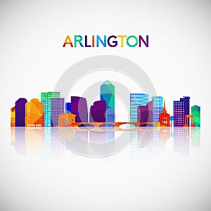 Arlington, Virginia skyline silhouette in colorful geometric style. photo