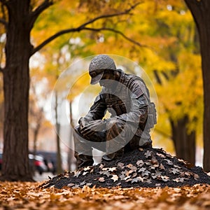 In Arlington, Virginia a Somber memorial to the soldiers who died serving their country