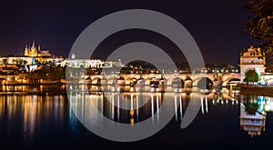 Arlov bridge in the evening prague