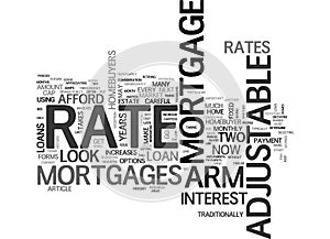 Arm Adjustable Rate Mortgages Word Cloud