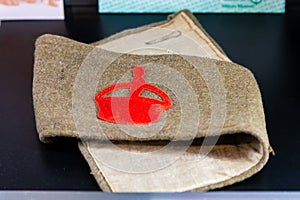 An arm band from the Derby Scheme volunteer experiment in WW1, 1915