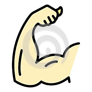 Arm biceps icon color outline vector