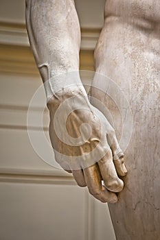 Arm detail of Statue of David by Michelangelo