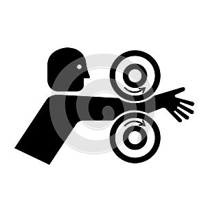 Arm Entangle Rollers Right Black Icon ,Vector Illustration, Isolate On White Background Label.EPS10