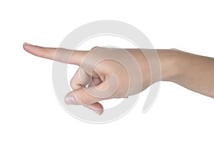 Arm and hand with index finger pointing