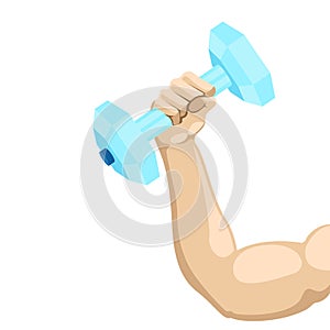 Arm lifting a dumbbell with water