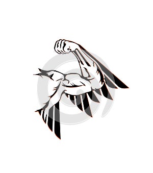 Arm Muscle wing Illustration - Flat Icon. Vector